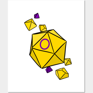 Intersex Pride Flag Dice Posters and Art